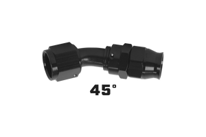 Aeromotive PTFE Hose End - AN-12 - 45 Deg - Black Anodized