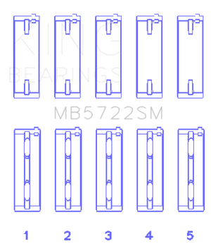 King Engine Bearings Mitsubishi 4B11T Turbo Evo X/2007+ (Size +0.50mm) Main Bearing Set