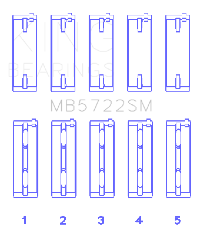 King Engine Bearings Mitsubishi 4B11T Turbo Evo X/2007+ (Size +0.50mm) Main Bearing Set