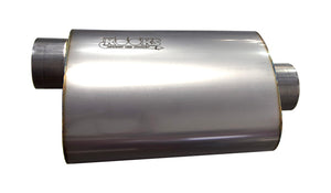 Kooks 3in Oval Center/Offset Muffler 12in Long Body Stainless Steel