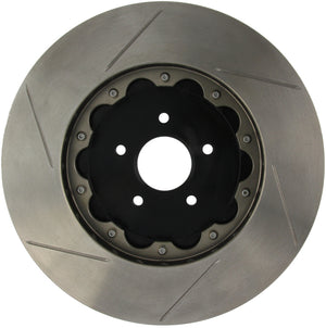 StopTech 09-11 Nissan GT-R Front Left Slotted Bare Iron 380x34mm AeroRotor Kit