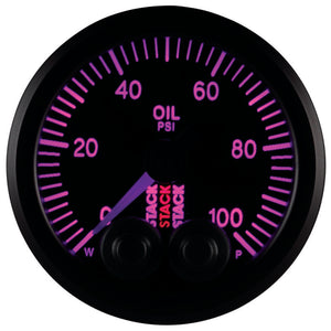 Autometer Stack Instruments Pro Control 52mm 0-100 PSI Oil Pressure Gauge - Black (1/8in NPTF Male)