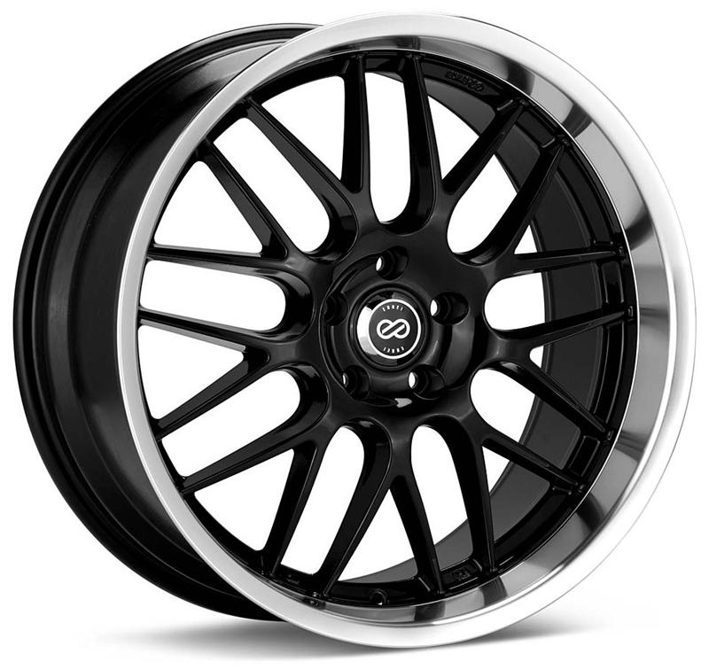 Enkei Lusso 18x8 40mm Offset 5x114.3 Bolt Pattern 72.6 Bore Black w/ Machined Lip Wheel