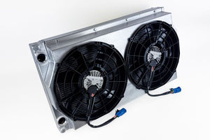 CSF Motorsport Radiator with Shroud - 14in SPAL Brushless Fans - Harnesses