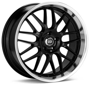 Enkei Lusso 18x8 40mm Offset 5x120 Bolt Pattern Black w/ Machine Lip Wheel