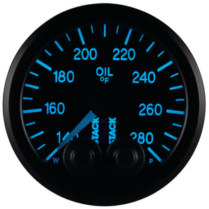 Autometer Stack Instruments 52mm 140-280 Deg F 1/8in NPTF Male Pro Control Oil Temp Gauge - Black
