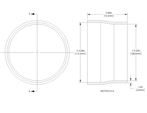 aFe POWER Universal Products Coupler Kit (4-1/2 x 4-1/4)in ID x 3in L - Black