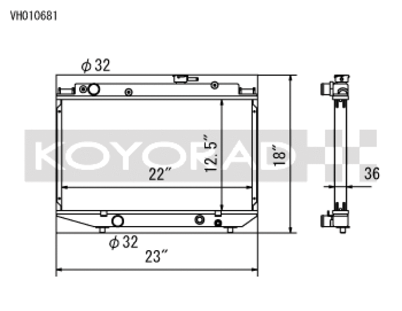 Koyo 84-87 Toyota Corolla RWD w/ 3SGE BEAMS 2.0L Engine Swap Manual Radiator