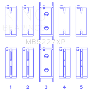 King Mitsubishi 4G63/4G64 6 Bolt 1st Gen DSM Performance Main Bearing Set - Size +0.25mm