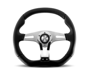 Momo Trek RSteering Wheel - Trek R/350 mm meter - Black AirLeather/Brushed Al Spokes