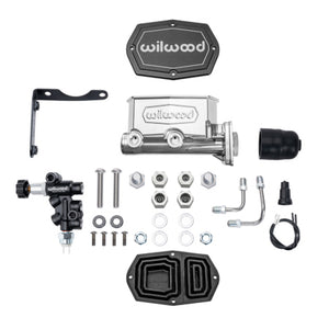 Wilwood MOPAR Compact Tandem M/C Kit w/ P-Valve 1.12in Bore - Chrome Powdercoat