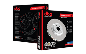 DBA T3 5000 Slotted Series w/ Black Hat Front Left 2012 Nissan GTR R35