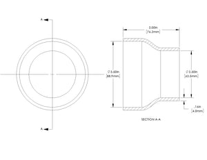 aFe POWER Universal Products Coupler Kit (3-1/2 x 2-1/2)in ID x 3in L - Black