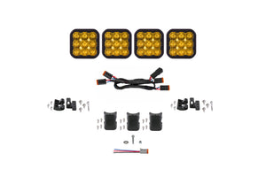 Diode Dynamics SS5 Sport Universal CrossLink 4-Pod Lightbar - Yellow Driving
