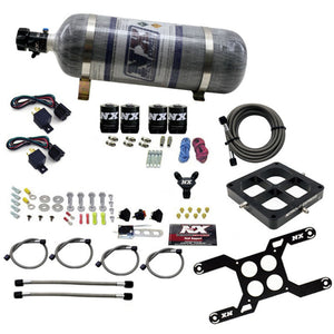 Nitrous Express Dry Quad Stage Billet Crossbar Plate System 100-2000hp (4500Flange) w/12lb Bottle