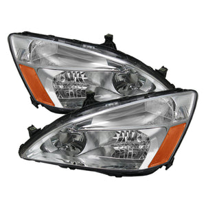 xTune Honda Accord 03-07 Amber Crystal Headlights Chrome HD-JH-HA03-AM-C