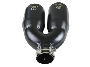 aFe Takeda 2.5in 304 Stainless Steel Clamp-on Exhaust Tip Passenger Side 2.5in Inlet 4inDual - Black