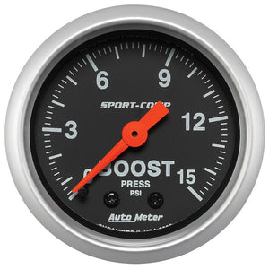 Autometer 2-1/16in 0-15 PSI Mechanical Sport-Comp Boost Pressure Gauge