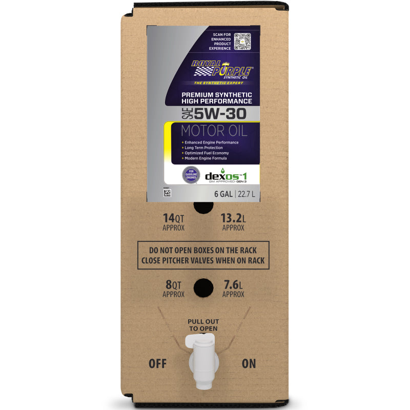 Royal Purple Premium Synthetic High Performance Multi-Grade 5W-30 Motor Oil - 6 Gallon Bag-In-Box