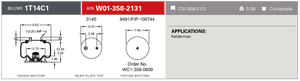 Firestone Ride-Rite Replacement Service Spring 1T14C1 RB 3/4CF 1/2ST PST (W013582131)