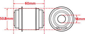 SPC Performance Flex Joint xAxis BUILDER SERIES 18mm ID X 50.8mm OD X 60mm Width