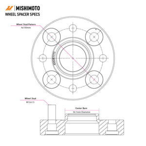 Mishimoto Wheel Spacers - 4x100 - 56.1 - 35 - M12 - Black