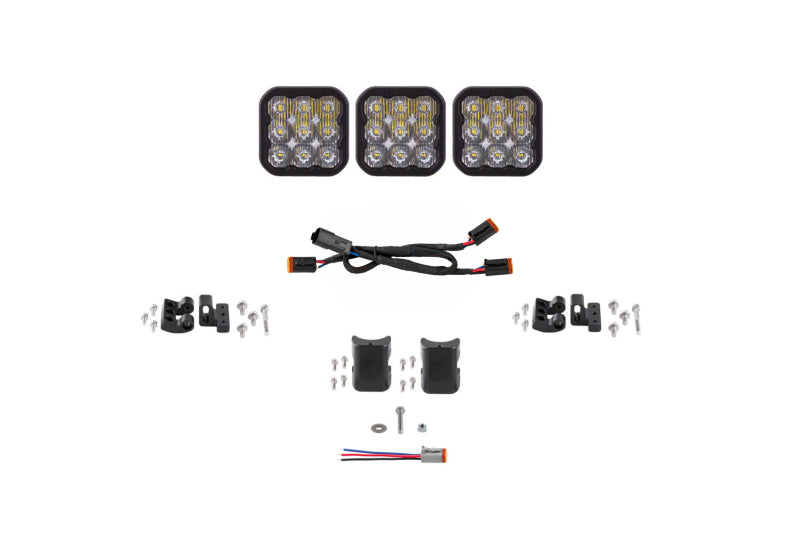 Diode Dynamics SS5 Sport Universal CrossLink 3-Pod Lightbar - White Driving