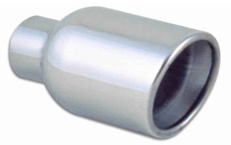 Vibrant 2.5in ID 4in OD Round SS Tips (Double Wall, Angle Cut)