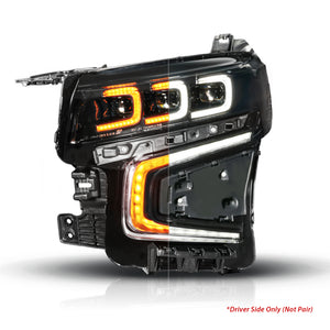 ANZO 21-23 Chevy Tahoe/Suburban LED Light Bar Style Headlights Black w/ Sequential DRL (Left Side)