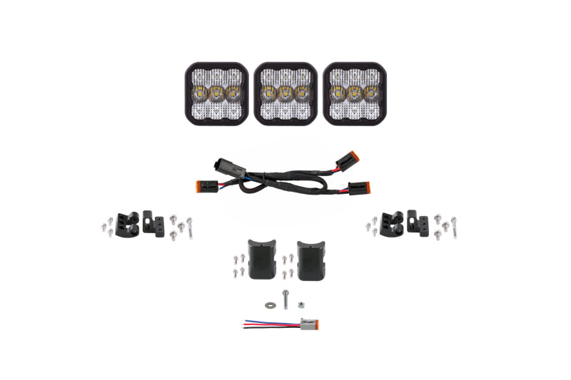 Diode Dynamics SS5 Pro Universal CrossLink 3-Pod Lightbar - White Combo