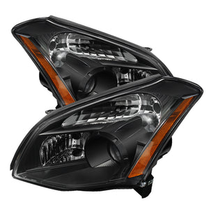 xTune Nissan Maxima (Halogen Only) 07-08 Crystal Headlights Black HD-JH-NM07-AM-BK