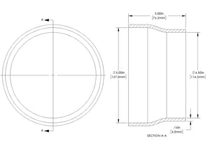 aFe POWER Universal Products Coupler Kit (5 x 4-1/2)in ID x 3in L - Black