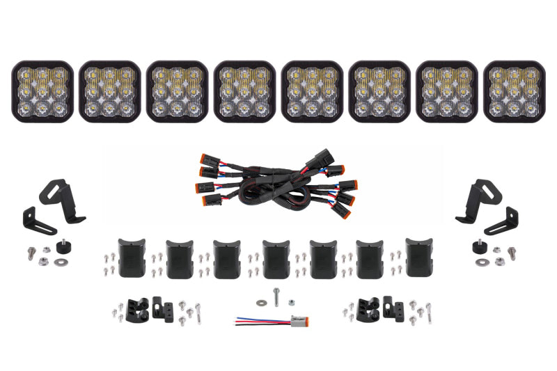 Diode Dynamics SS5 Sport Universal CrossLink 8-Pod Lightbar - White Driving