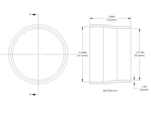 aFe POWER Universal Products Coupler Kit (4 x 3-3/4)in ID x 3in L - Black