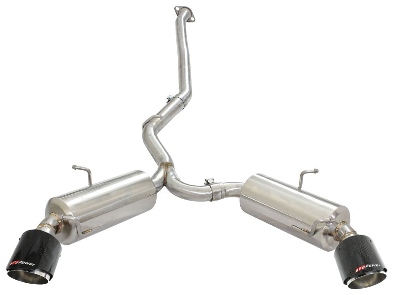 aFe Takeda Exhaust Axle-Back 13-15 Scion FRS / Subaru BRZ 304SS Carbon Fiber Dual Tips Exhaust