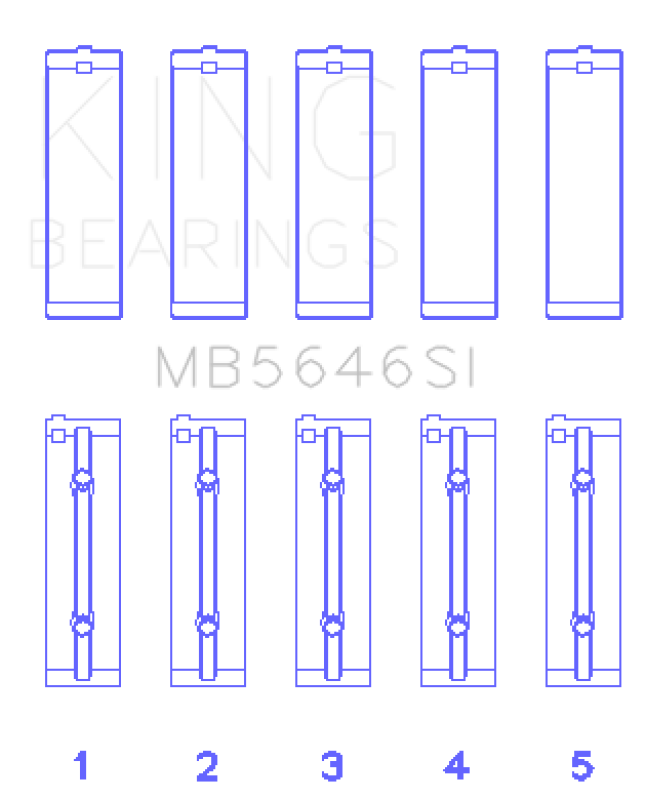 King Engine Bearings Toyota 1AZFE/2AZFE (Size 1.0) Main Bearings Set of 5