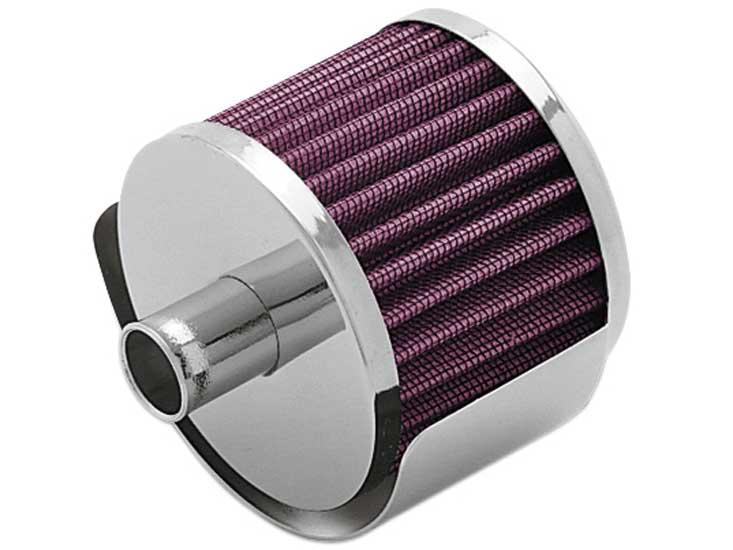 K&N .5in Flange ID x 3in OD x 3.25in H Rubber Base Crankcase Vent Filter