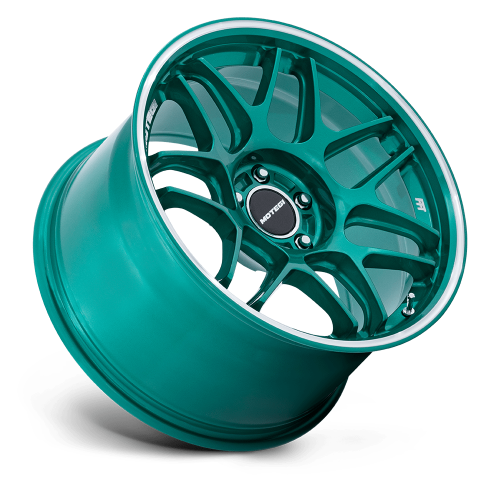Motegi Racing MR158 Tsubaki — Hokkaido Green W/ Machined Lip — 18X10.5 +35mm — 5X112
