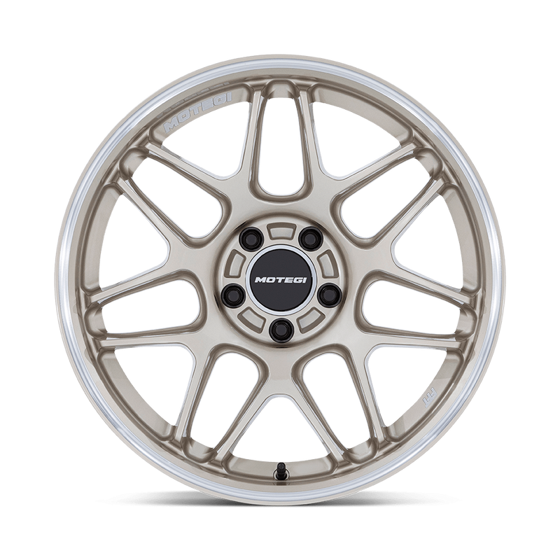 Motegi Racing MR158 Tsubaki — Motorsport Gold W Machined Lip — 18X9.5 +35mm — 5X120