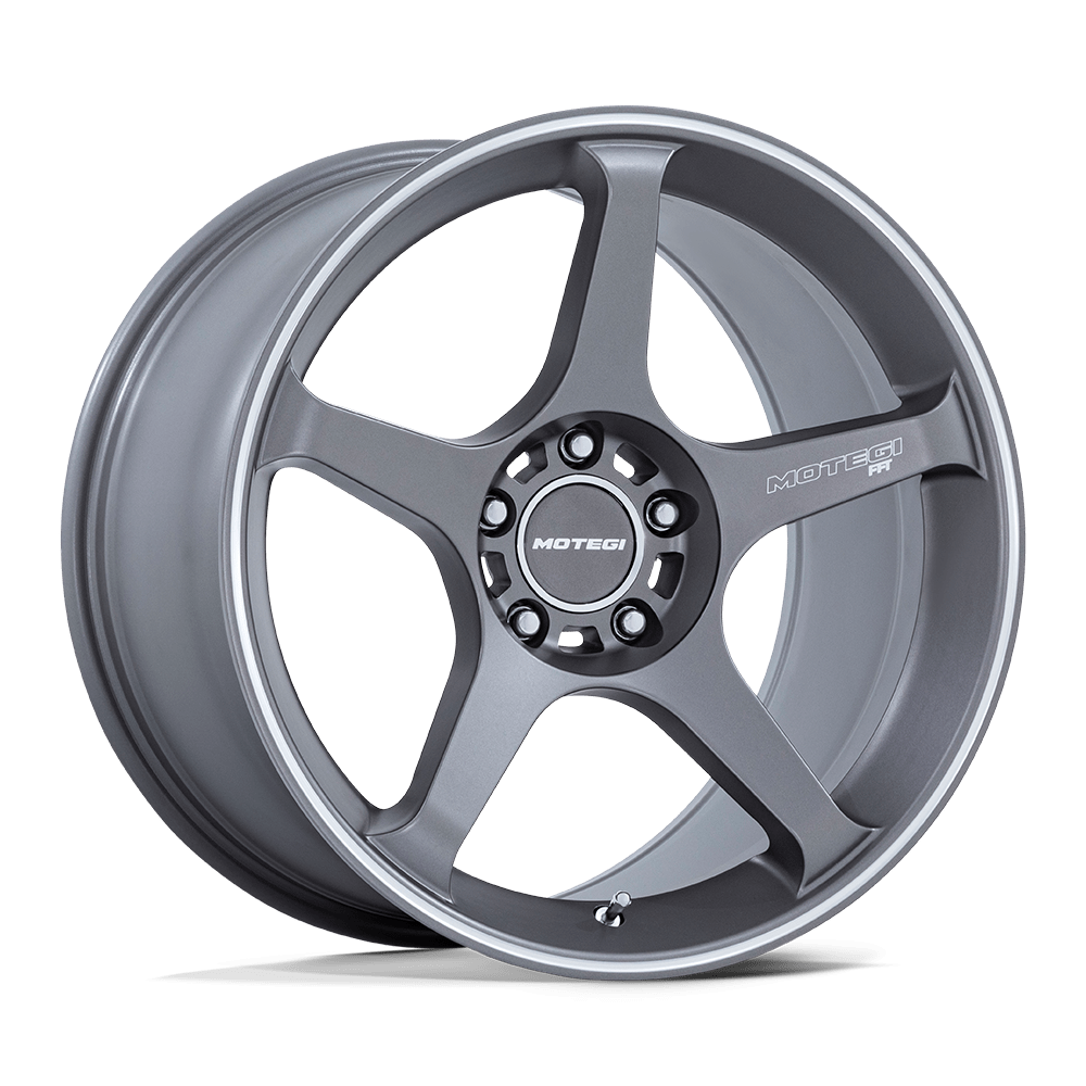 Motegi Racing MR159 Battle V — Gunzilla w/ Machined Lip Stripe — 18X10.5 +35mm — 5X120