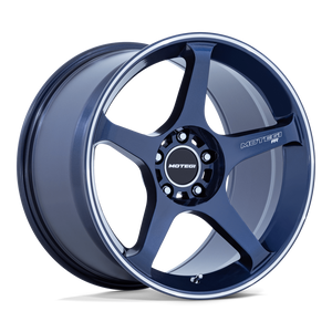 Motegi Racing MR159 Battle V — Obsidian Blue w/ Machined Lip Stripe — 18X8.5 +35mm — 5X120