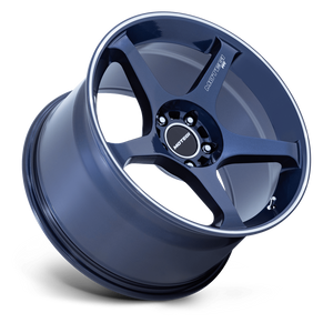 Motegi Racing MR159 Battle V — Obsidian Blue w/ Machined Lip Stripe — 18X8.5 +35mm — 5X120