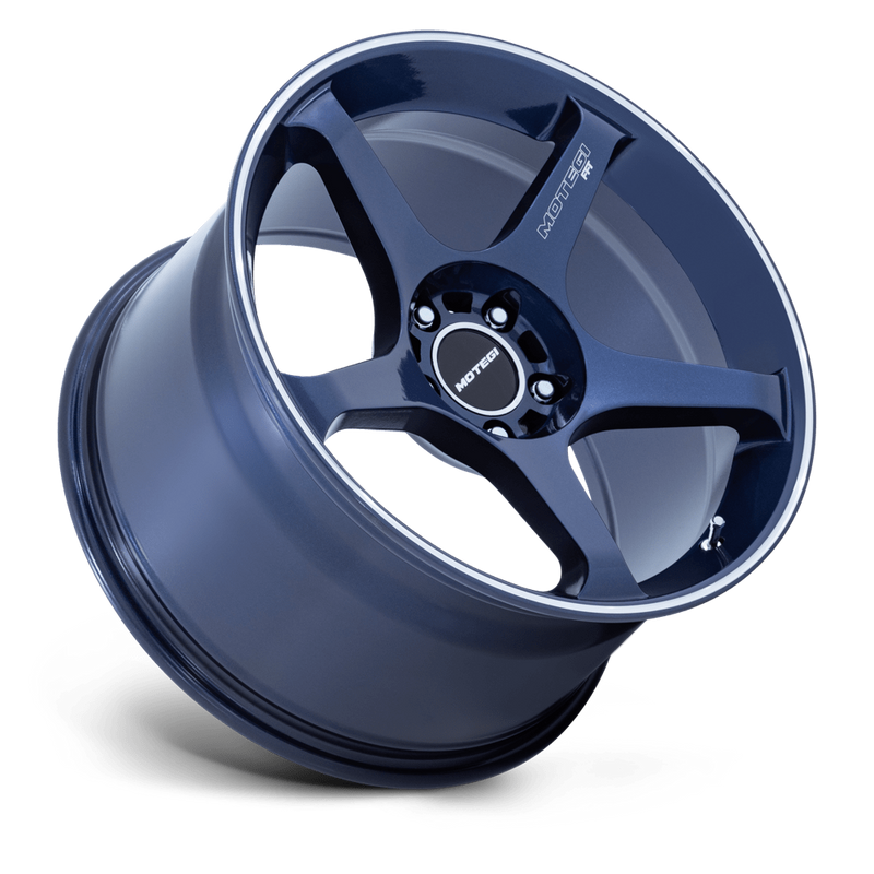 Motegi Racing MR159 Battle V — Obsidian Blue w/ Machined Lip Stripe — 18X10.5 +35mm — 5X120
