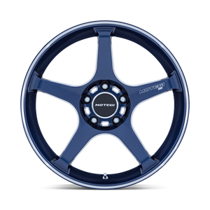 Motegi Racing MR159 Battle V — Obsidian Blue w/ Machined Lip Stripe — 18X8.5 +35mm — 5X120