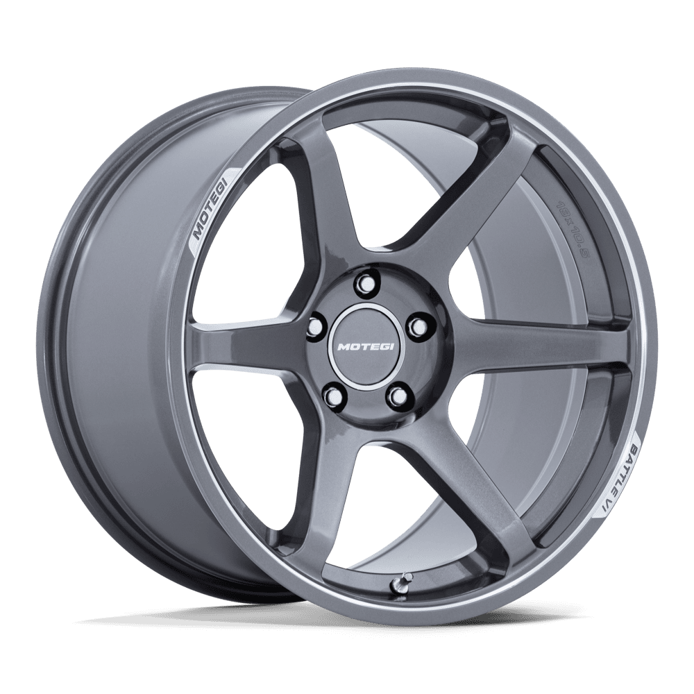 Motegi Racing MR160 Battle VI — Gloss Gunzilla w/ Machined Lip — 18x9.5 +35mm — 5X120