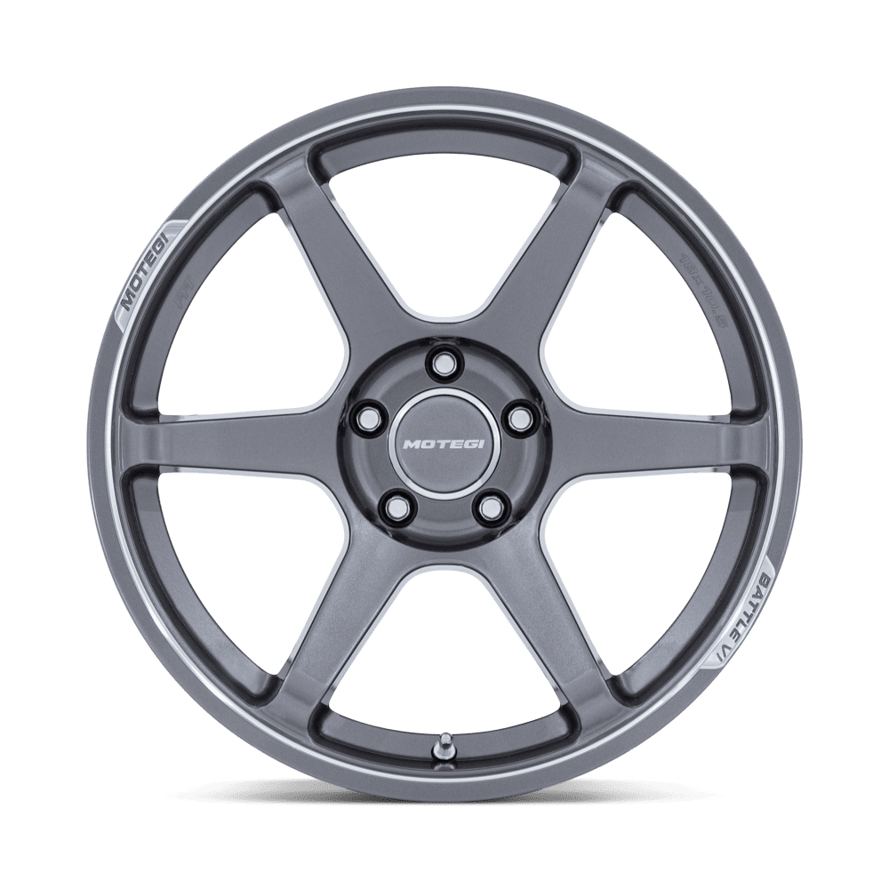 Motegi Racing MR160 Battle VI — Gloss Gunzilla w/ Machined Lip — 19X8.5 +35mm — 5X120