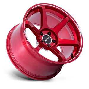 Motegi Racing MR160 Battle VI — Cherry Red Metallic w/ Machined Lip — 18X8.5 +30mm — 5X100