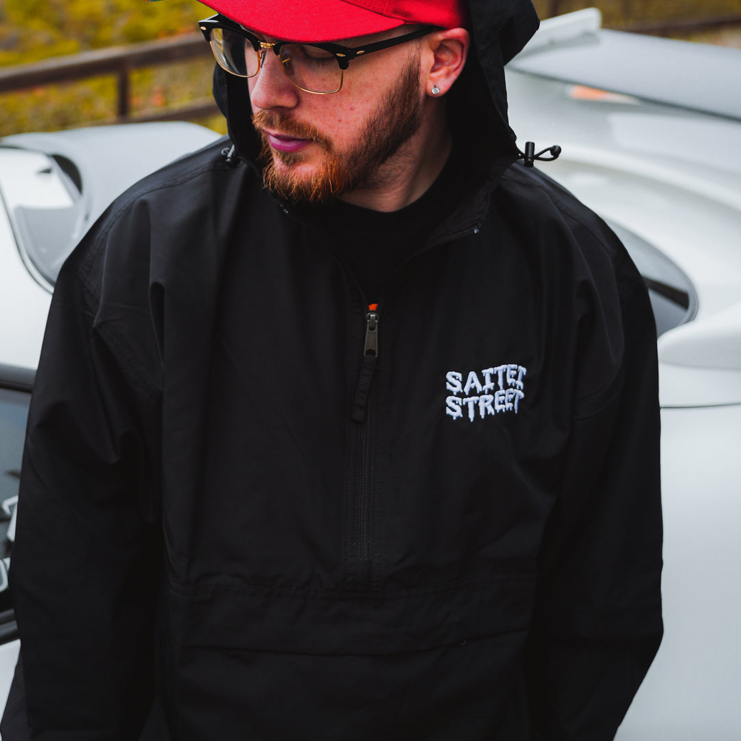 LIQUID ICON EMBROIDERED CHAMPION WINDBREAKER - BLK/WHT