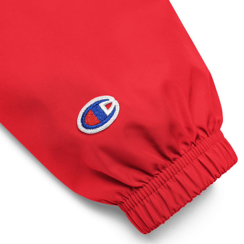 LIQUID ICON EMBROIDERED CHAMPION WINDBREAKER - RED/BLK